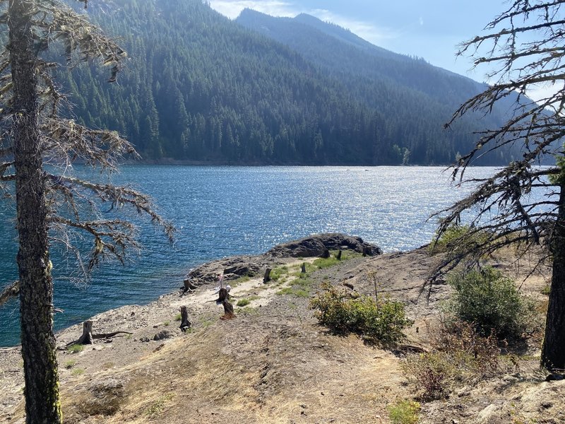 The view from the tiny island over Lake Kachess.