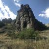 A small cave in the rhyolite cliffs above Trapper Creek.