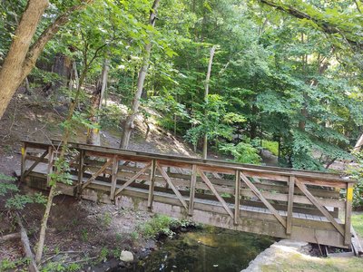 The bridge across the creek near Thomson Avenue trolley station.