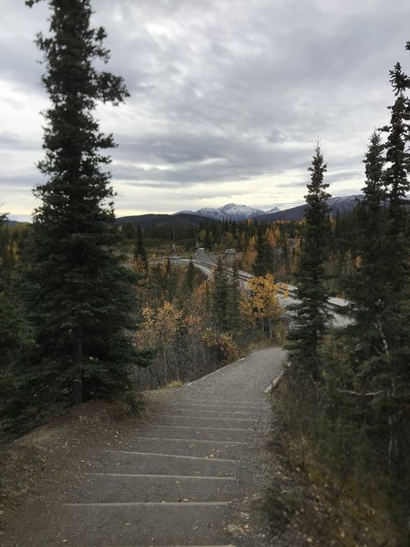 Entrance of Horseshoe Lake Trailhead, looking back towards railroad tracks