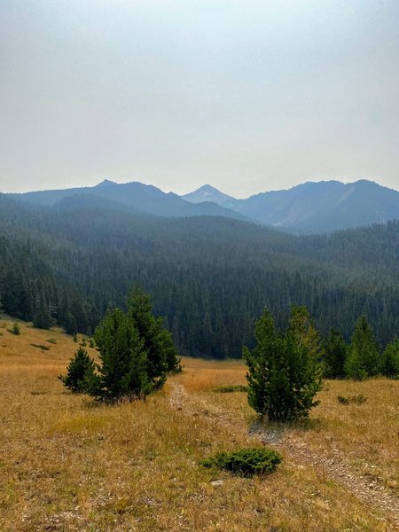 Hyalite Peak on a smoky day.