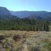 The views start to open up almost immediately as one begins climbing on Crows Nest Lookout Trail. Creeks of the Pine Creek drainage are in the deep valley beyond the nearby ridges.