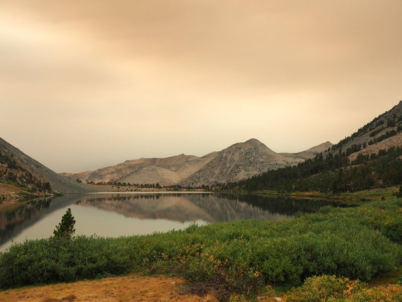 A smoky day at Summit Lake