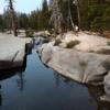 Granite outcrops along Return Creek in Virginia Canyon.