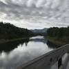 Mottled Clouds over the hydro river.