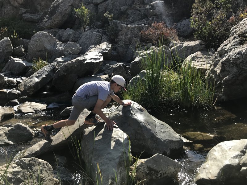 Climbing around the creek