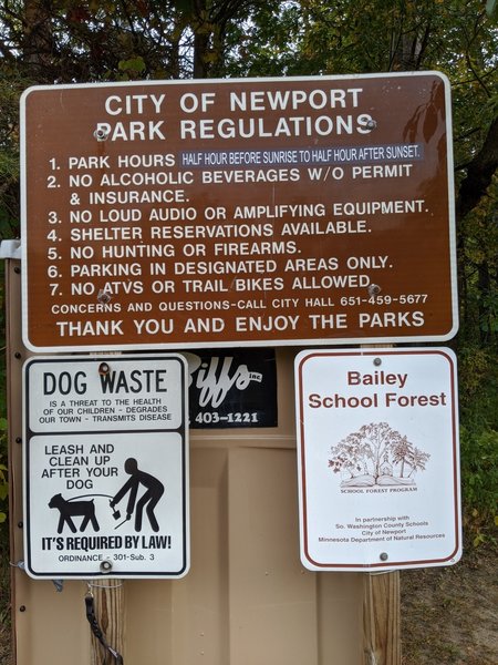 Bailey School Forest Rules