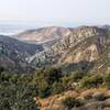 Views from the Trespass trail of the 101 and the ocean under the fog