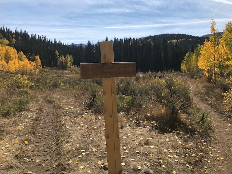 Trail intersection about a two hundred yards up the Marvine Lakes Tr