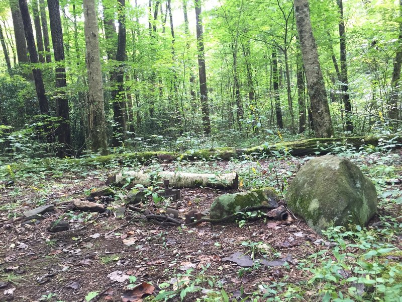 Old logging equipment, or some sort of historical junk (location approximate).