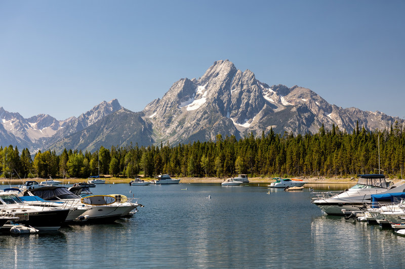 Mount Moran from the Colter Bay Marina.