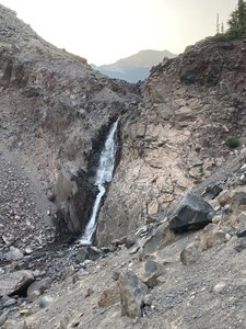 Glacier runoff which is dry in the morning and flowing in the afternoon.