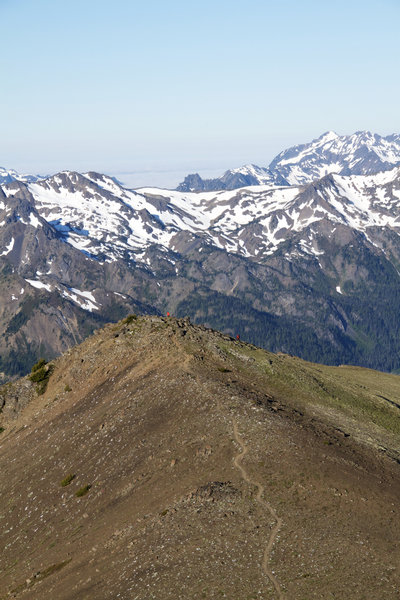 Looking west toward the saddle you came down.