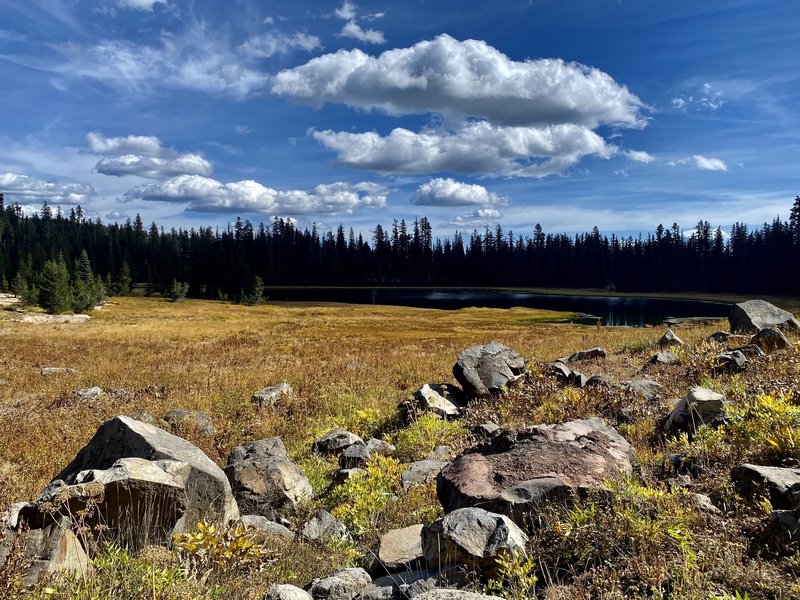 Crumbaugh Lake from the trail in the fall.