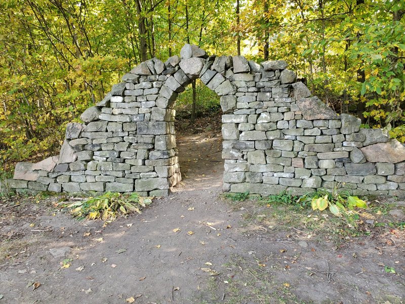 Remains of a historic stone arch.