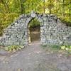 Remains of a historic stone arch.