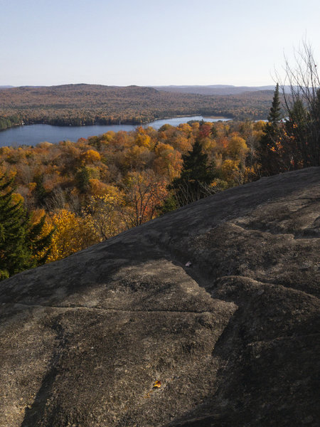 View toward Second Lake from one of the exposed places on the Rondaxe Fire Tower Trail