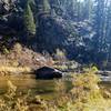 Boulder amid South Platte River.