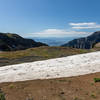 Lingering snow just behind the national park boundary.