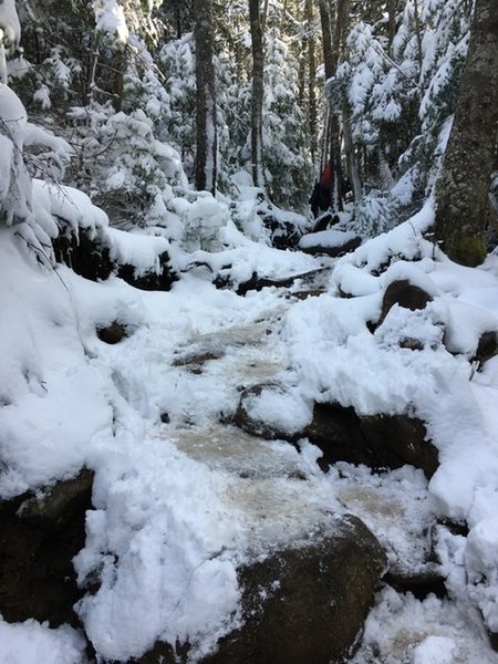 October, snow and slick rocks.  Wear good boots.