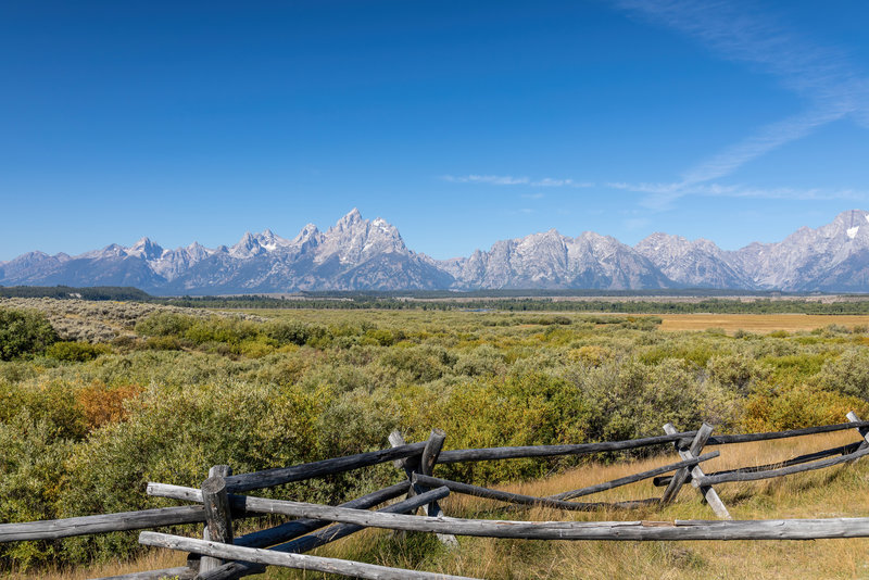 Teton Range from Cunningham Cabin Historic Site.