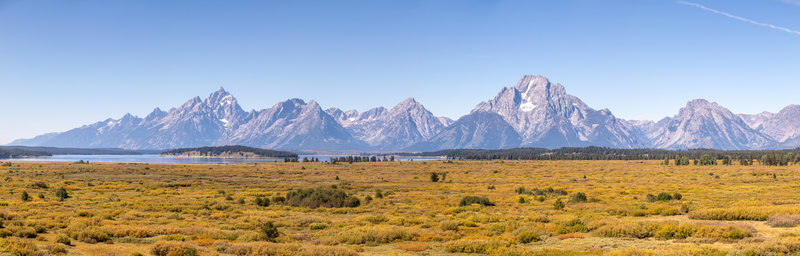 Willow Flats and the Teton Range from Jackson Lake Lodge.