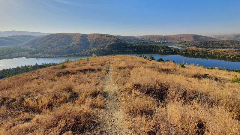 Looking downhill to Lake Eymir while climbing Bangabandhu Şeyh Mucibur Rahman Depesi