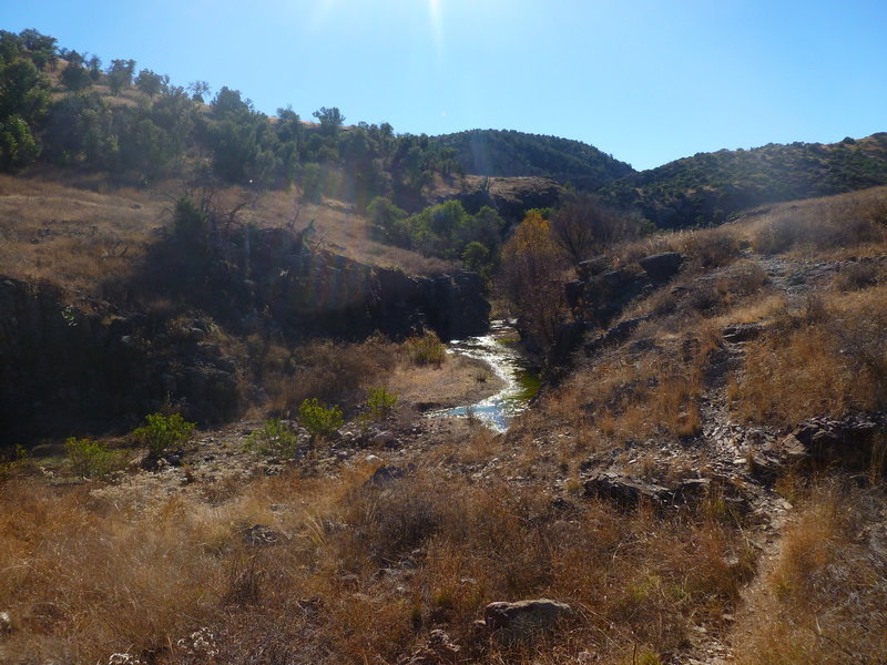 Usually some water in the canyon.