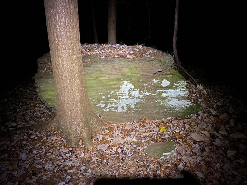 A large boulder along the route.