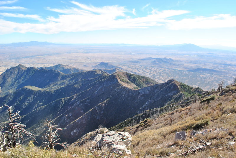 View south to Mexico from peak.