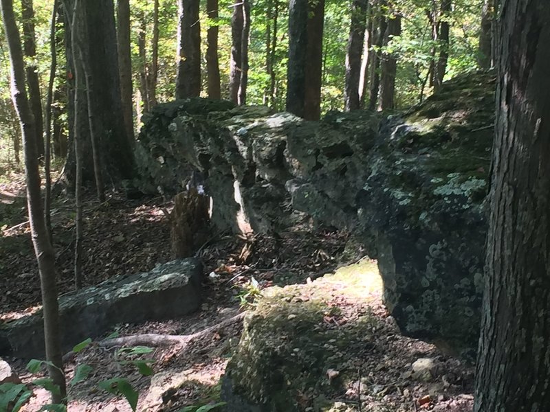 One of the mysterious rock walls.