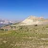 Looking West at Battleship mountain as we climbed out of Alaska Basin.