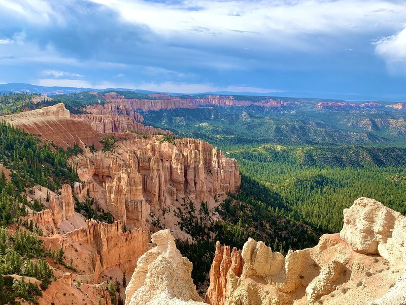 Looking North from Rainbow Point under lovely summer clouds.