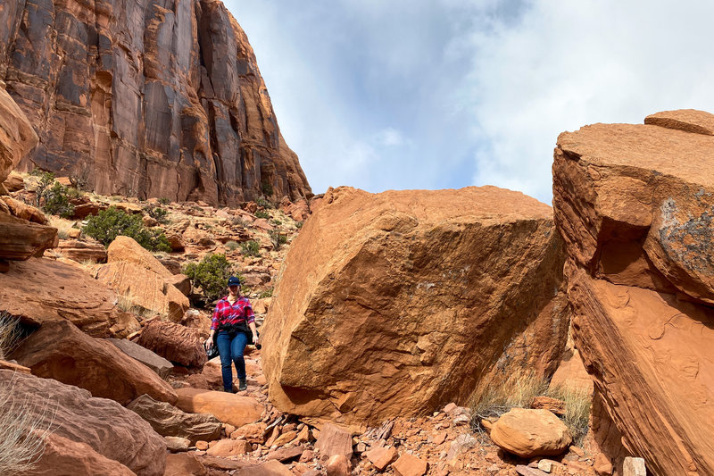 We assumed these large boulders must have fallen off the cliff faces above at some point.