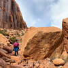 We assumed these large boulders must have fallen off the cliff faces above at some point.