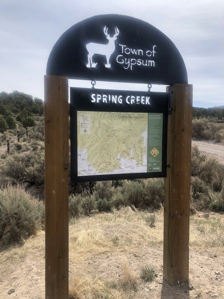 Start of Spring Creek Trail System.