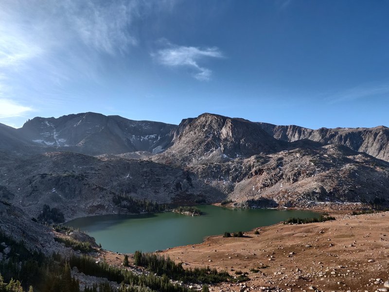 Overlooking Lake Elsa from the north.