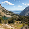 Holly Lake and Jackson Lake from the ascent to Paintbrush Divide