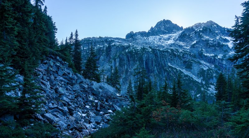 Chair Peak over the Gem Lake Trail