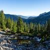 A tarn below Gem Lake, looking out towards Snoqualmie Pass.