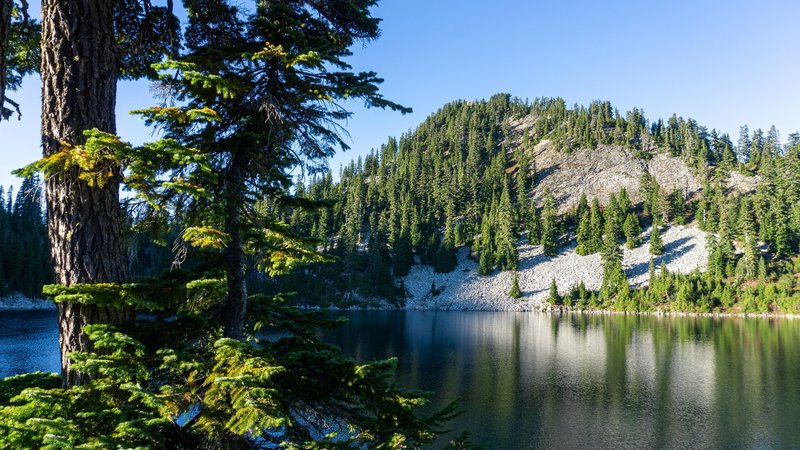 Gem Lake in winter afternoon light.