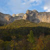 Late afternoon light on Punta o Gallinero and Coma Barrau north of the start of Senda a la Cala de Caballo