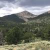 Storm clouds over Pyramid Peak.