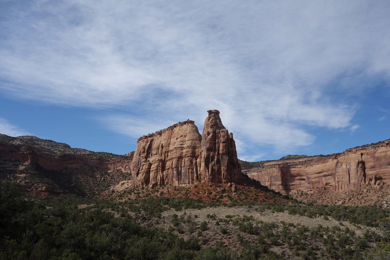 Pipe Organ rock formation at Colorado NM with the Rimrock Road in the background