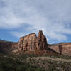 Pipe Organ rock formation at Colorado NM with the Rimrock Road in the background