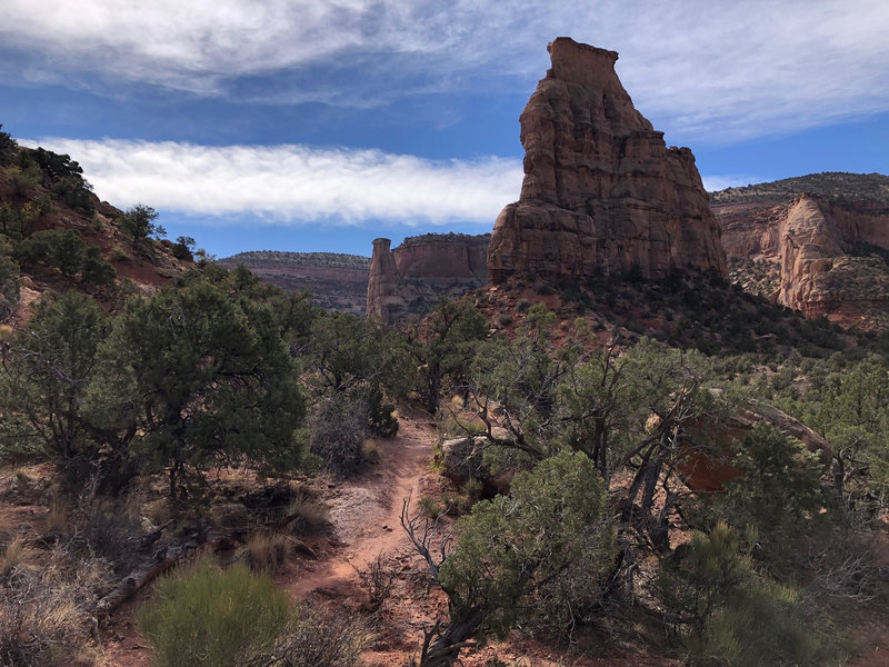 Approaching Independence Monument on the Wedding Canyon Trail