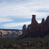 Kissing Couple rock formation in shadow