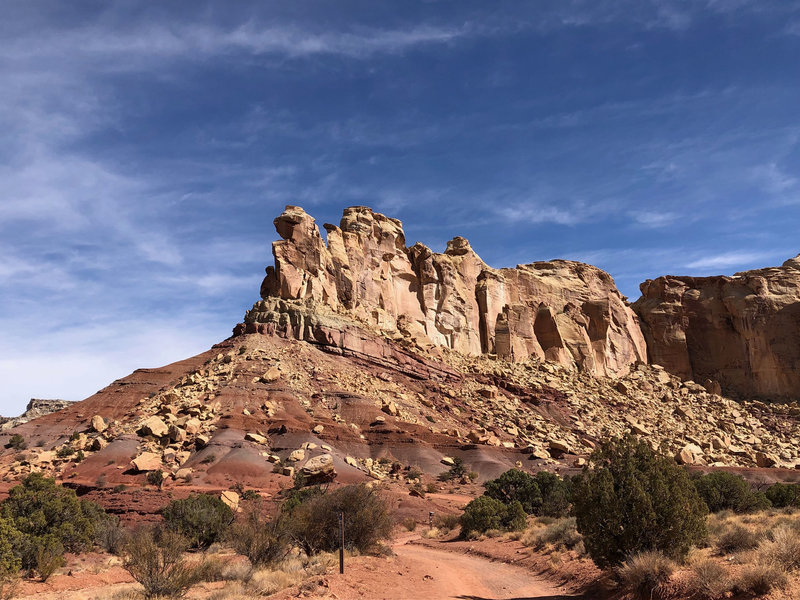 Sandstone wall at the end of Little Wild Horse Canyon.