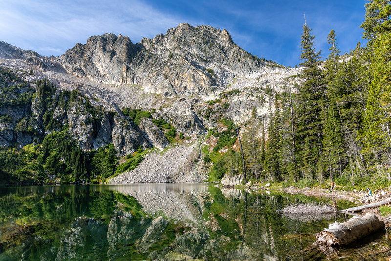 Alpine Lake is almost like a perfect mirror.