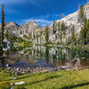 A small unnamed lake just off the trail on the way to Sawtooth Lake.